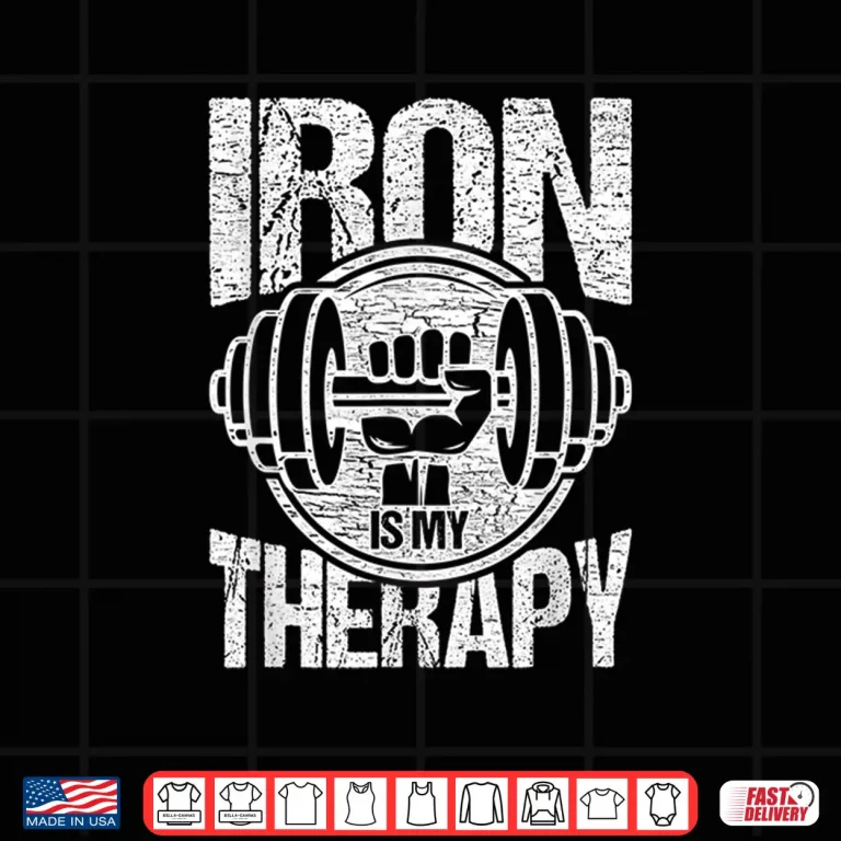 Design Powerlifting Strongman Iron Is My Therapy Professional Graphic Shirt