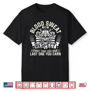 Blood Sweat Respect Powerlifting Fitness Gym Weightlifting Shirt