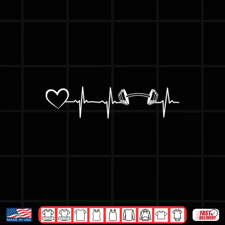 Design Bodybuilding Dumbbell Heartbeat Heart Gym Bodybuilder Shirt