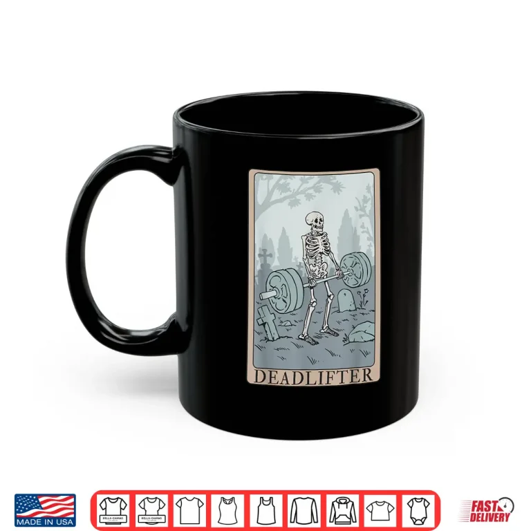 Mug Skeleton Tarot Card Deadlifter Bodybuilding Humor Funny Shirt