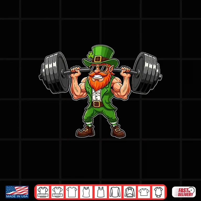 Design Strong Irish Leprechaun With Barbell Saint Patricks Day Shirt