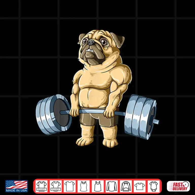 Design Weightlifting Pug Deadlifting Pug Powerlifting Workout Gym Shirt