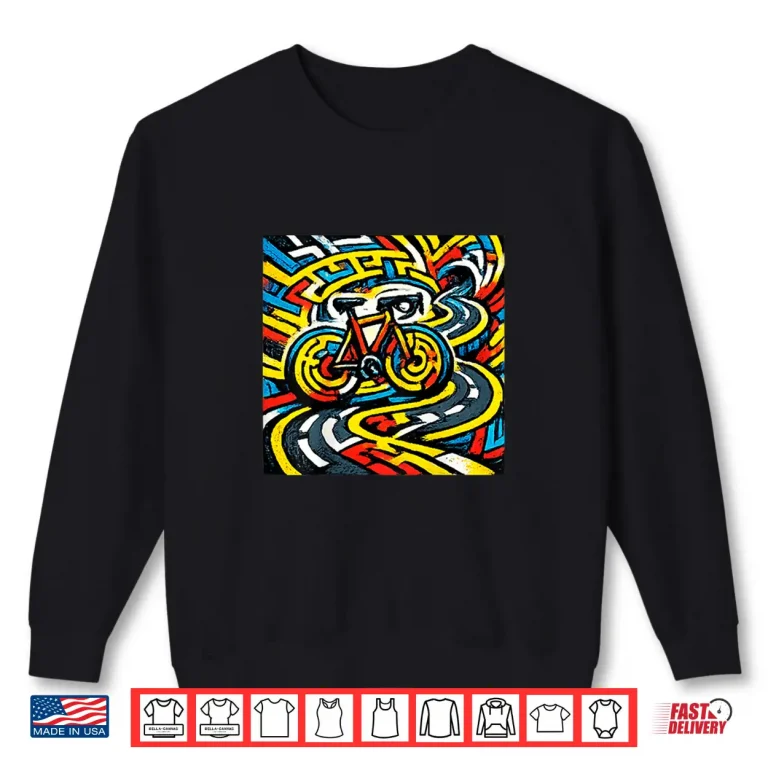 Sweatshirt Cycling Psychedelic Maze Road Bike Art Shirt