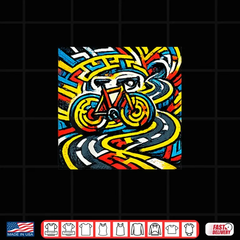 Design Cycling Psychedelic Maze Road Bike Art Shirt