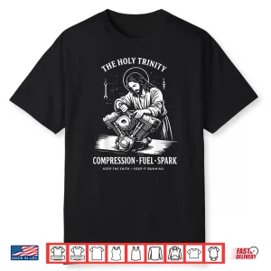 The Holy Trinity Compression Fuel Spark Keep Faith Running Shirt