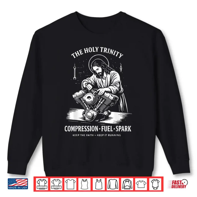 Sweatshirt The Holy Trinity Compression Fuel Spark Keep Faith Running Shirt
