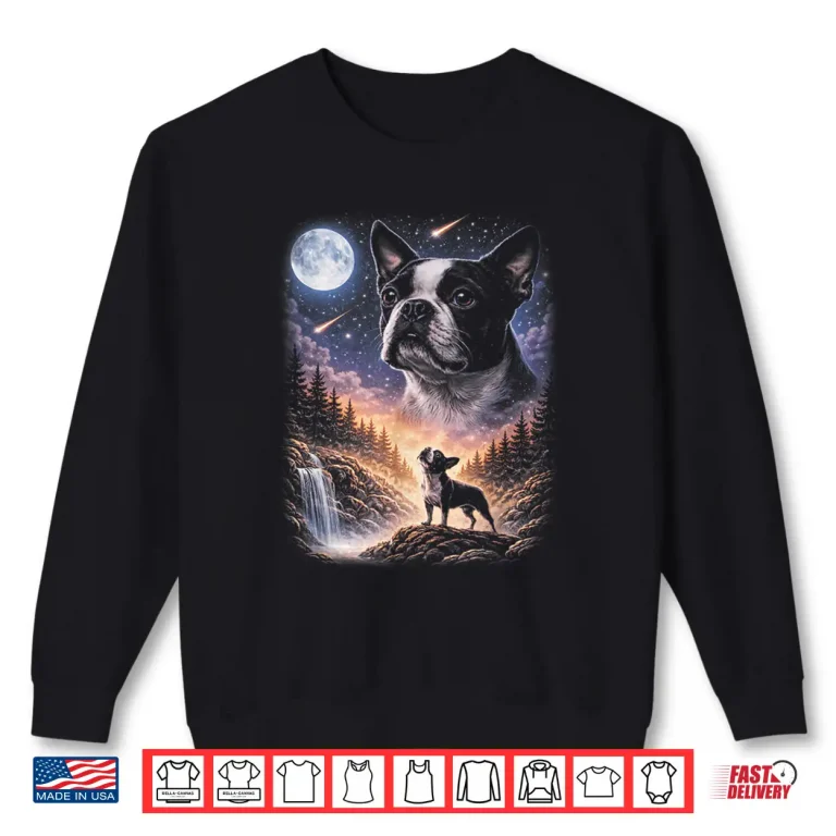 Sweatshirt Bulldog Under Moon Shirt