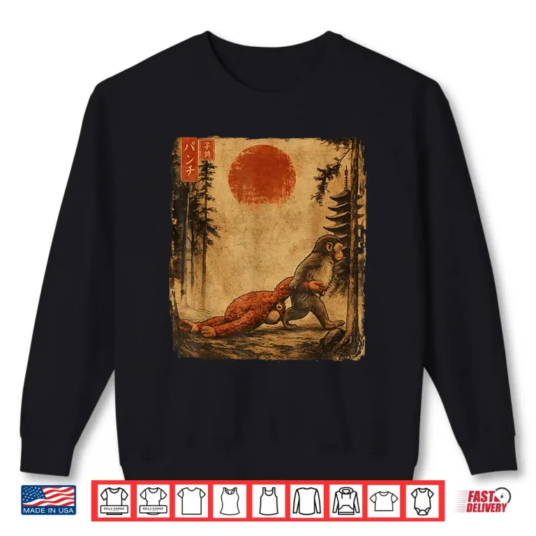 Sweatshirt Macaque Ukiyo e Art Shirt