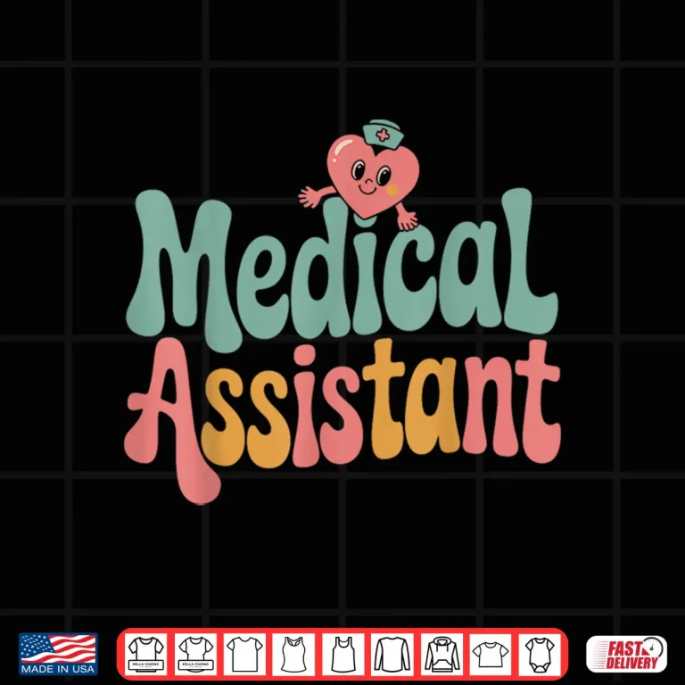 Design Medical Assistant Nurse Heart Healthcare Worker Graphic Tee Shirt