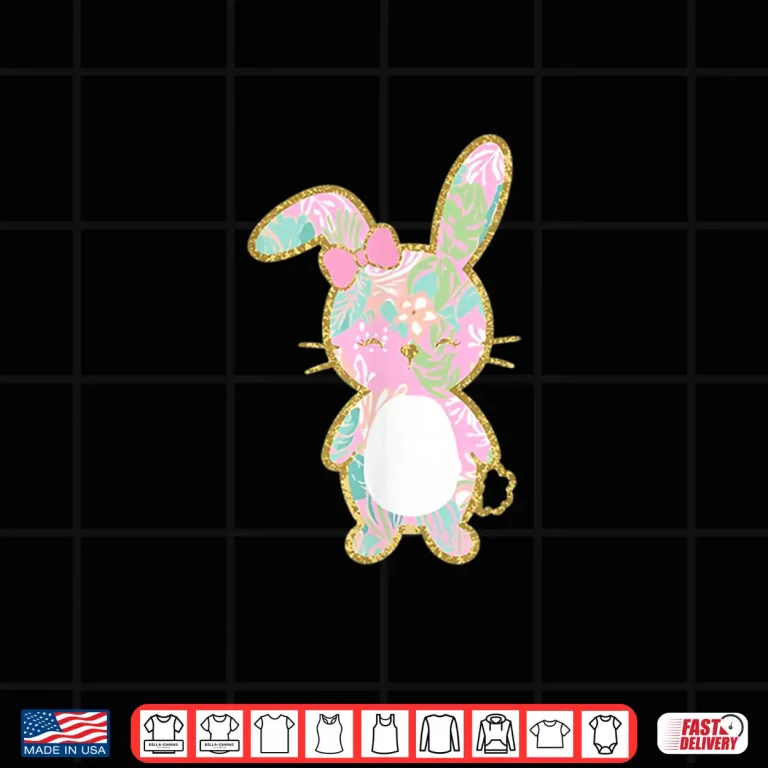 Design Preppy Bunny Pastel Palm Beach Easter Aesthetic Shirt