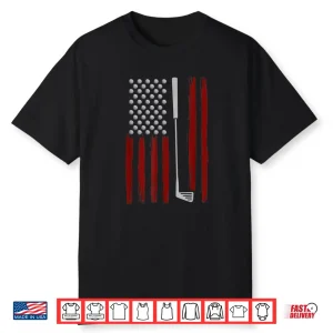 American Flag Retro Golf Professional Gift Humor Funny Shirt