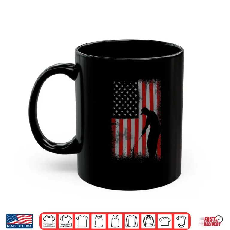 Mug American Flag Retro Golf Professional Club Gift Humor Funny Shirt