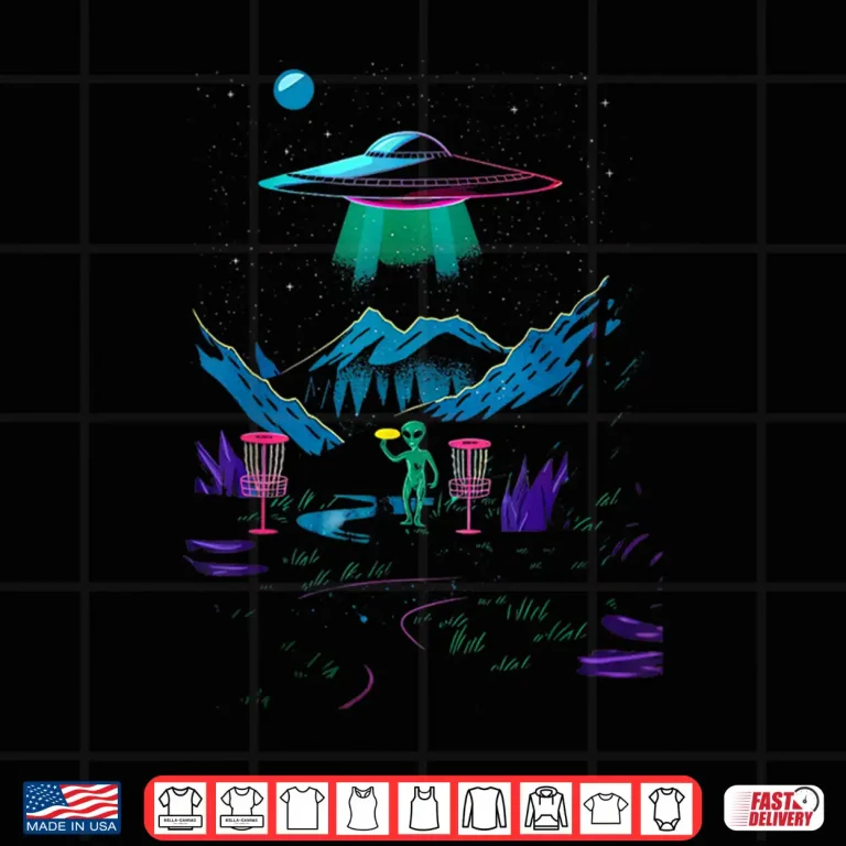 Design Alien Golfer Disc Golf Professional Design Humor Funny Shirt