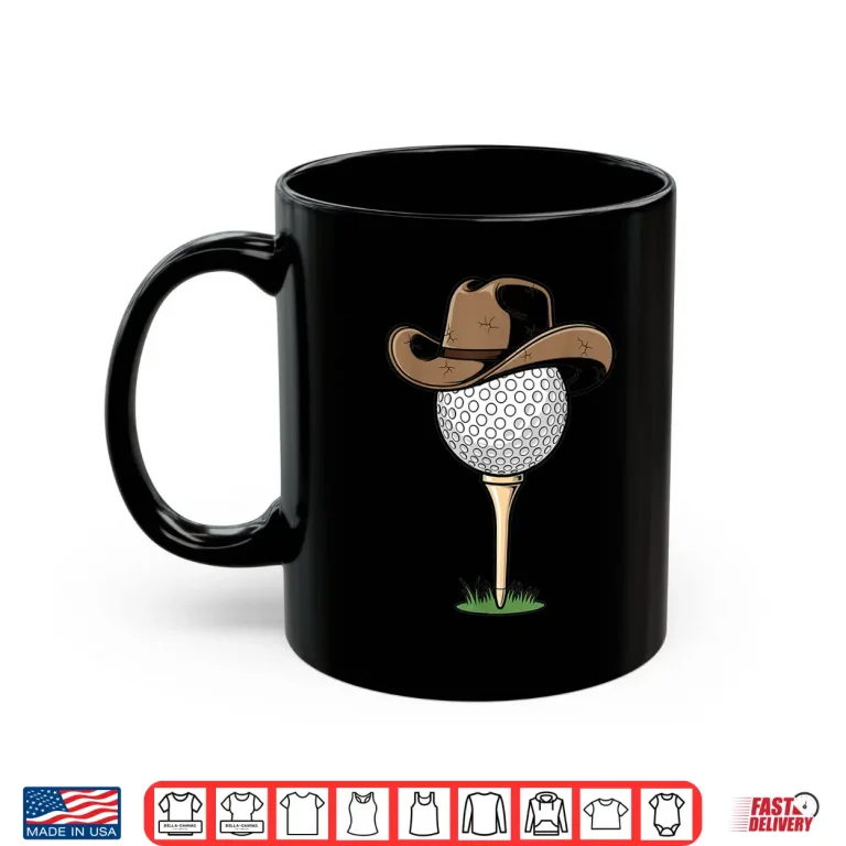 Mug Cowboy Ball Cartoon Western Rodeo Golf Sports Design Shirt