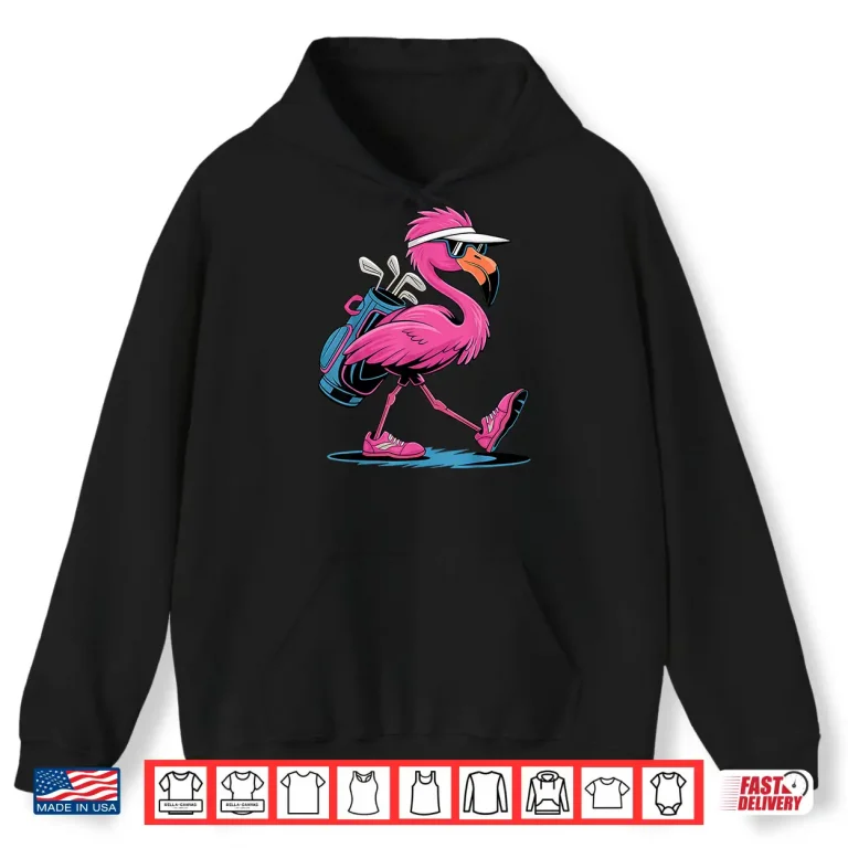 Hoodie Flamingo Sunglasses Golf Professional Lover Aesthetic Graphic Shirt