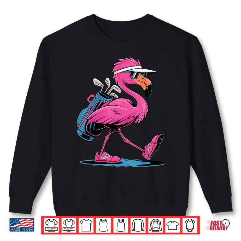 Sweatshirt Flamingo Sunglasses Golf Professional Lover Aesthetic Graphic Shirt