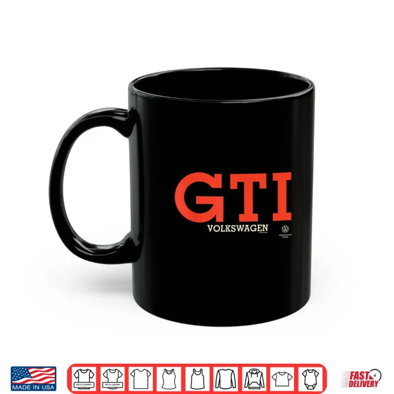 Mug GTI Retro Text Volkswagen Golf Automotive Aesthetic Shirt