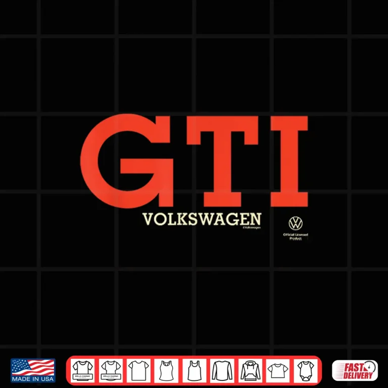 Design GTI Retro Text Volkswagen Golf Automotive Aesthetic Shirt