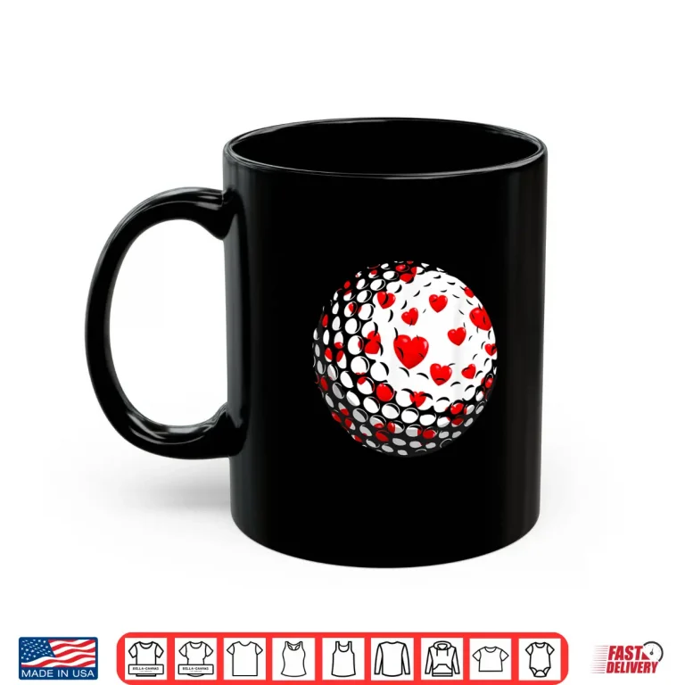 Mug Hearts Lover Matching Sports Golf Valentines Day Humor Funny Shirt