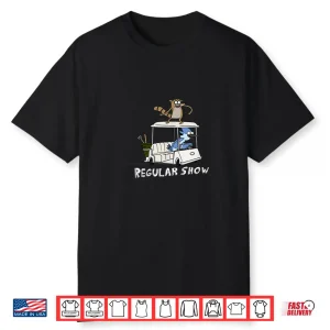 Mordecai And Rigby Cart Golf Regular Show Character Graphic Shirt
