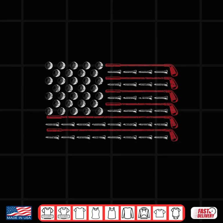 Design Patriotic American USA Flag Golf Club Professional Gift Shirt