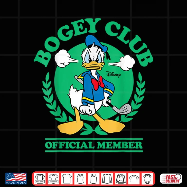 Design Bogey Club Official Member Donald Duck Golf Character Shirt