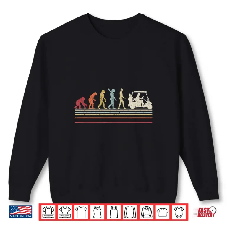 Sweatshirt Evolution Of Man Golf Professional Retro Style Graphic Shirt
