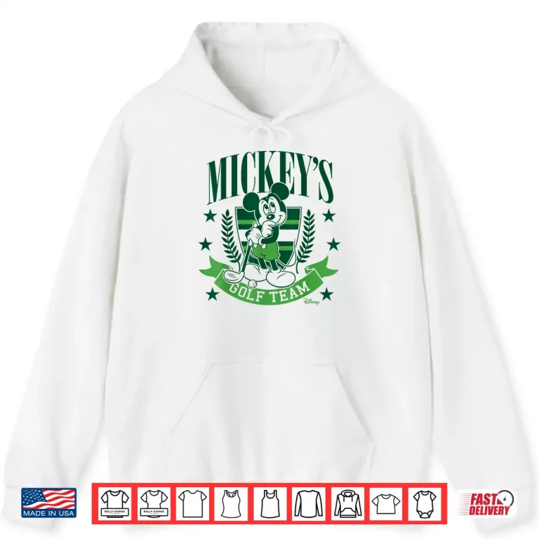 Hoodie Mickeys Golf Team Mickey Mouse Character Athletic Graphic Shirt