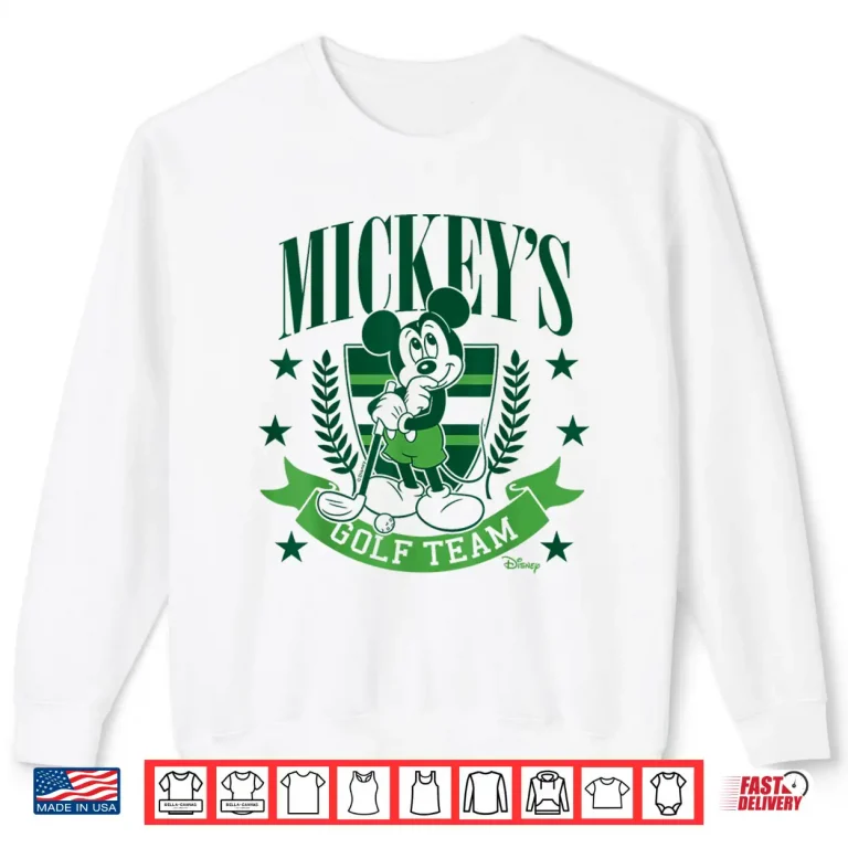 Sweatshirt Mickeys Golf Team Mickey Mouse Character Athletic Graphic Shirt
