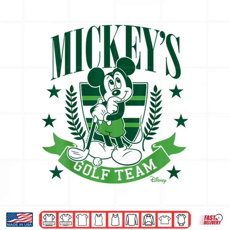 Design Mickeys Golf Team Mickey Mouse Character Athletic Graphic Shirt
