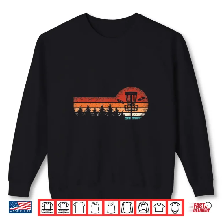 Sweatshirt Retro Landscape Trees Disc Golf Professional Aesthetic Graphic Shirt