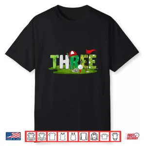 Third Birthday Theme Golf Three Year Old Kids Sport Party Shirt