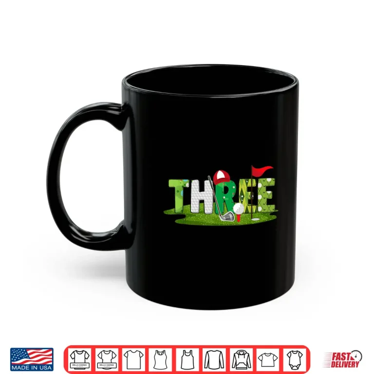 Mug Third Birthday Theme Golf Three Year Old Kids Sport Party Shirt