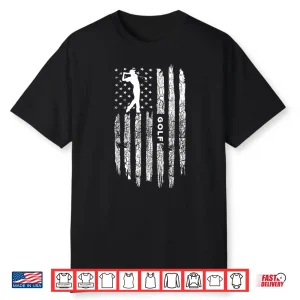American Flag Golf Clothing Golfer Vintage Golf Shirt