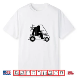 Bigfoot Golf Tee Sasquatch Driving Golf Cart Shirt Apparel