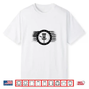 Cool Disc Golf Sport Usa Grunge Flag Disc Golf Shirt