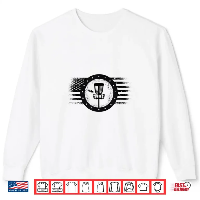 Sweatshirt Cool Disc Golf Sport USA Grunge Flag Disc Golf Shirt