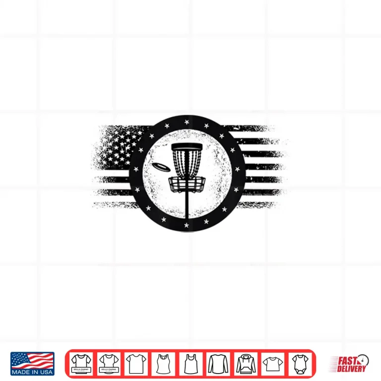 Design Cool Disc Golf Sport USA Grunge Flag Disc Golf Shirt