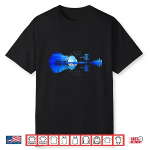 Disc Golf Sunset Guitar Guitarist Golfing Frisbee Golfer Men Shirt
