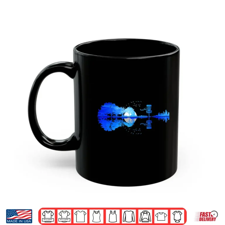 Mug Disc Golf Sunset Guitar Guitarist Golfing Frisbee Golfer Men Shirt