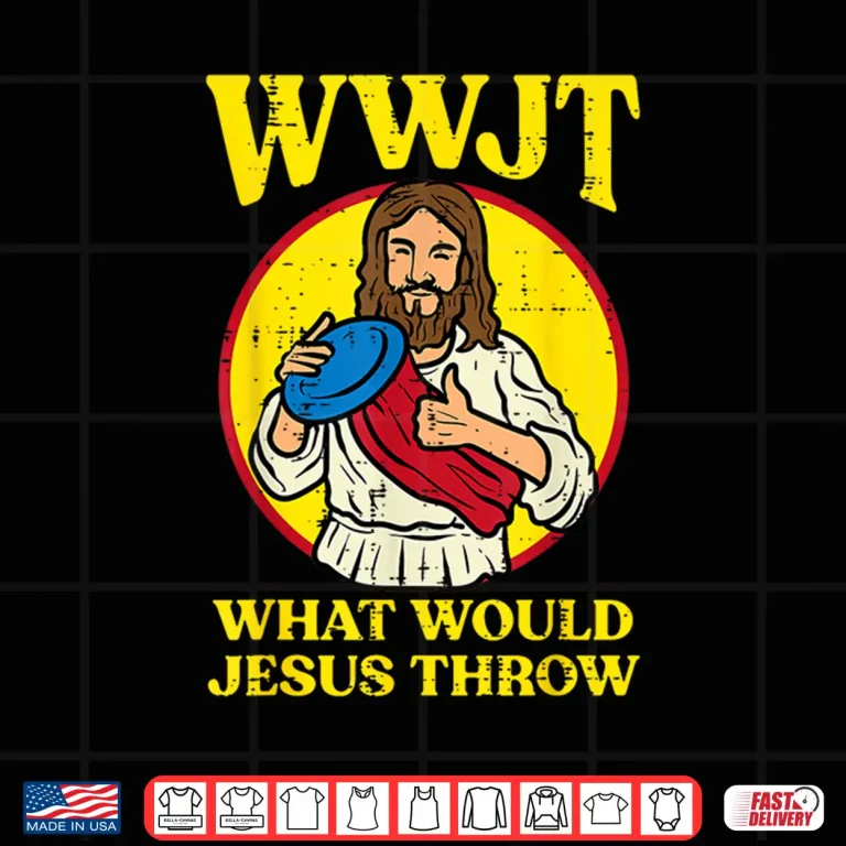 Design Disc Golf Wwjt What Would Jesus Throw Frisbee Men Women Kids Shirt