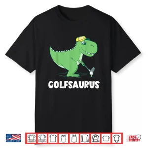 Golf Dino T Rex Swing Dinosaur Golf Player Golfer Golfing Shirt