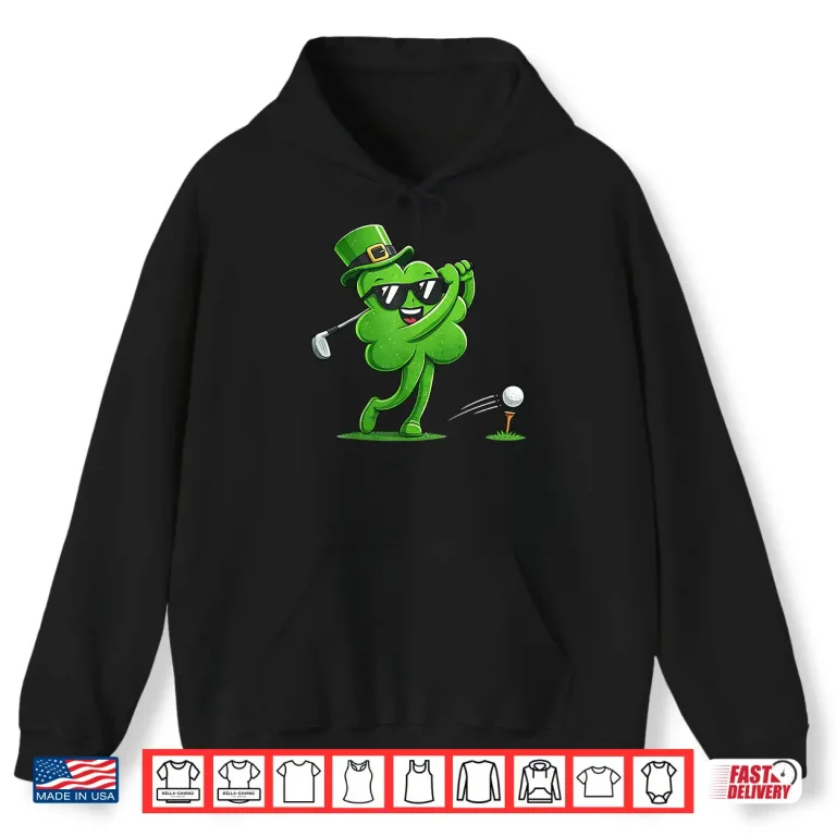 Hoodie Golf St Patricks Day Boys Kids Men Sport Irish Shamrock Shirt