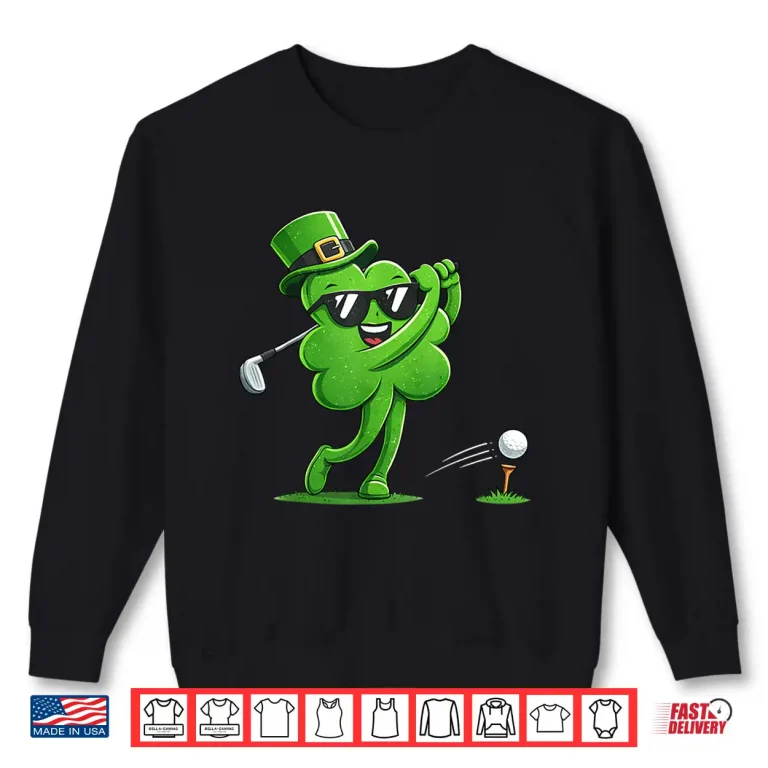 Sweatshirt Golf St Patricks Day Boys Kids Men Sport Irish Shamrock Shirt