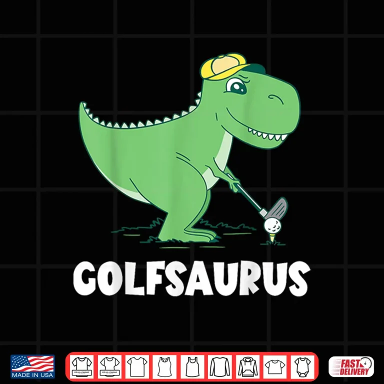 Design Golf Dino T Rex Swing Dinosaur Golf Player Golfer Golfing Shirt