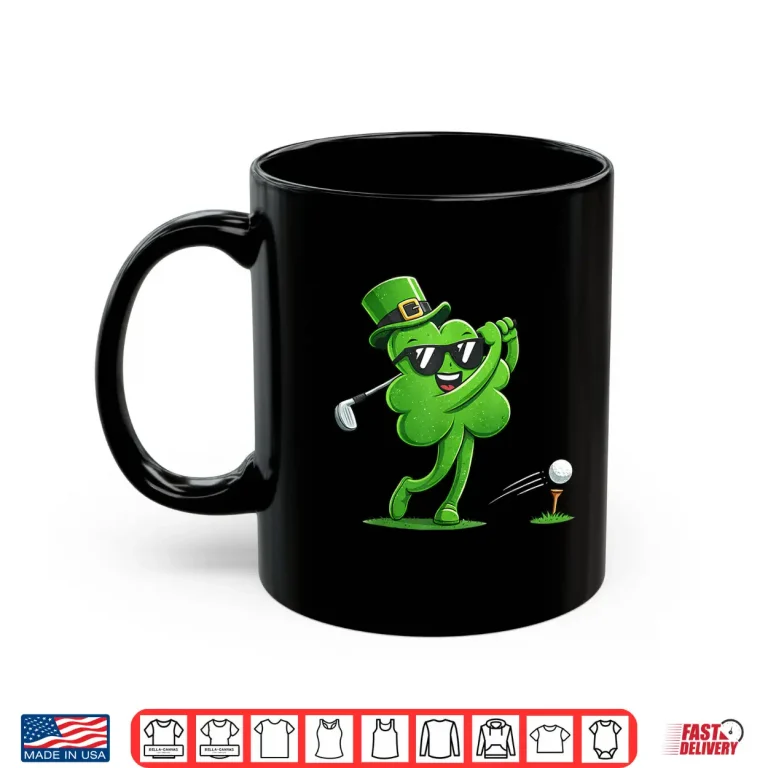 Mug Golf St Patricks Day Boys Kids Men Sport Irish Shamrock Shirt