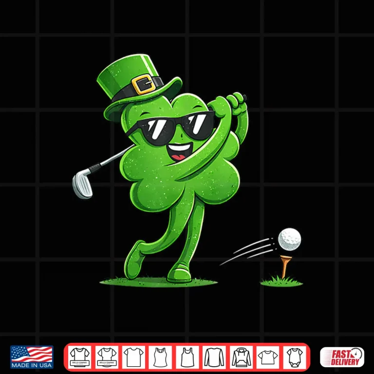 Design Golf St Patricks Day Boys Kids Men Sport Irish Shamrock Shirt