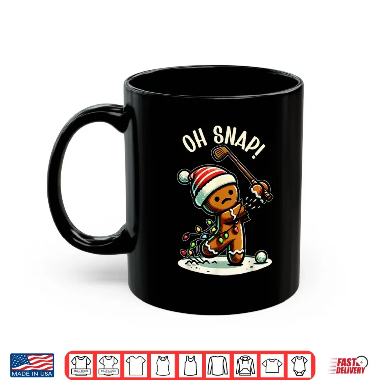 Mug Oh Snap Gingerbreadman Golfer Golf Christmas Golfing Shirt