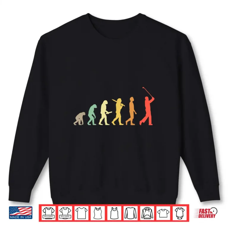 Sweatshirt Retro Golf Evolution Gift For Golfers Golf Players Shirt
