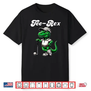 Tee Rex Golf T Rex Dinosaur Boys Men’S Women’S Kids Golfing Shirt